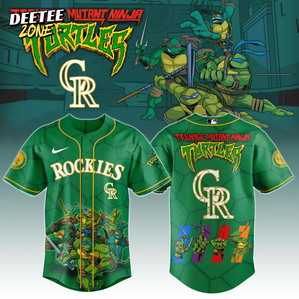 Premium Mlb Colorado Rockies X Teenage Mutant Ninja Turtles Custom Baseball Jersey