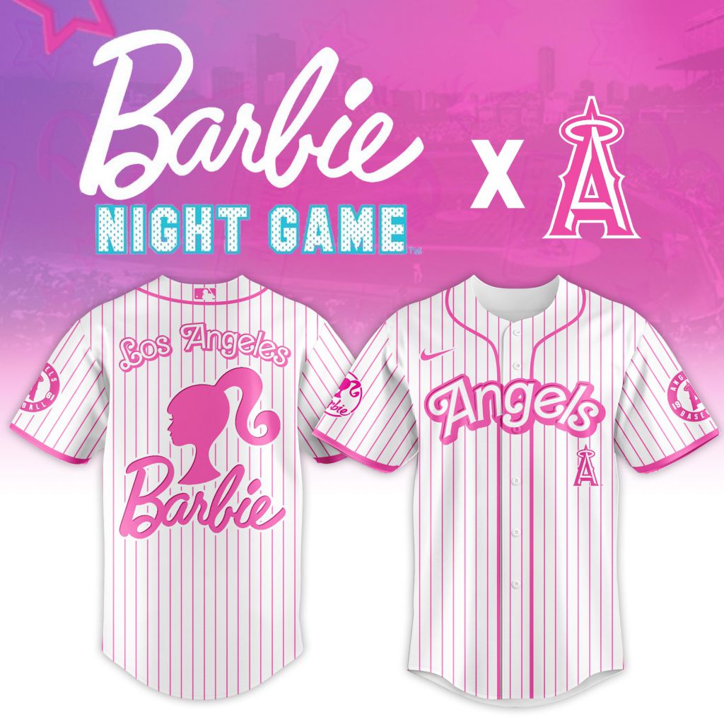 Premium Mlb Los Angeles Angels X Barbie Custom Baseball Jersey
