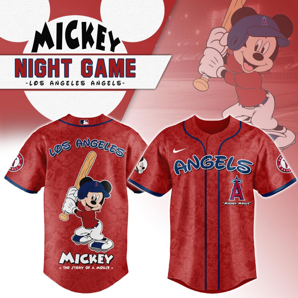 Premium Mlb Los Angeles Angels X Mickey Mouse Custom Baseball Jersey