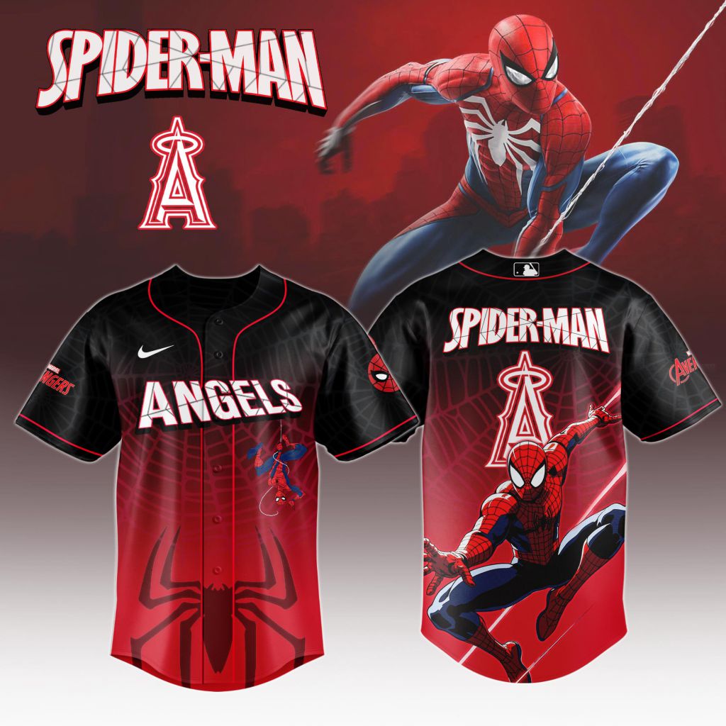 Premium Mlb Los Angeles Angels X Spider-man Custom Baseball Jersey