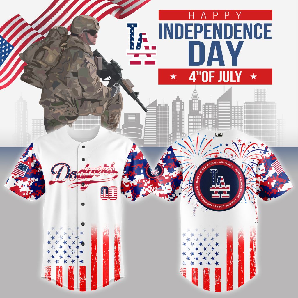 Premium Mlb Los Angeles Dodgers Special The 4th Of July Military Custom Baseball Jersey