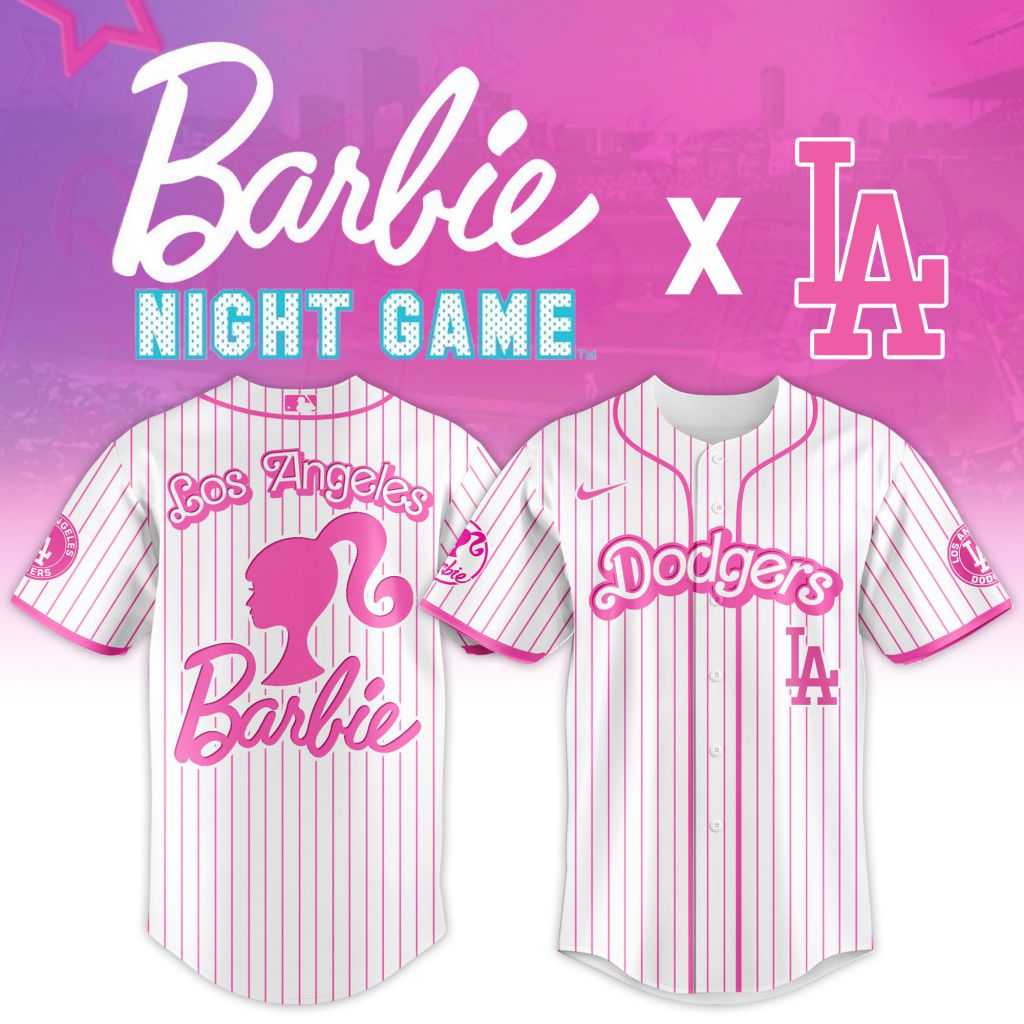 Premium Mlb Los Angeles Dodgers X Barbie Custom Baseball Jersey