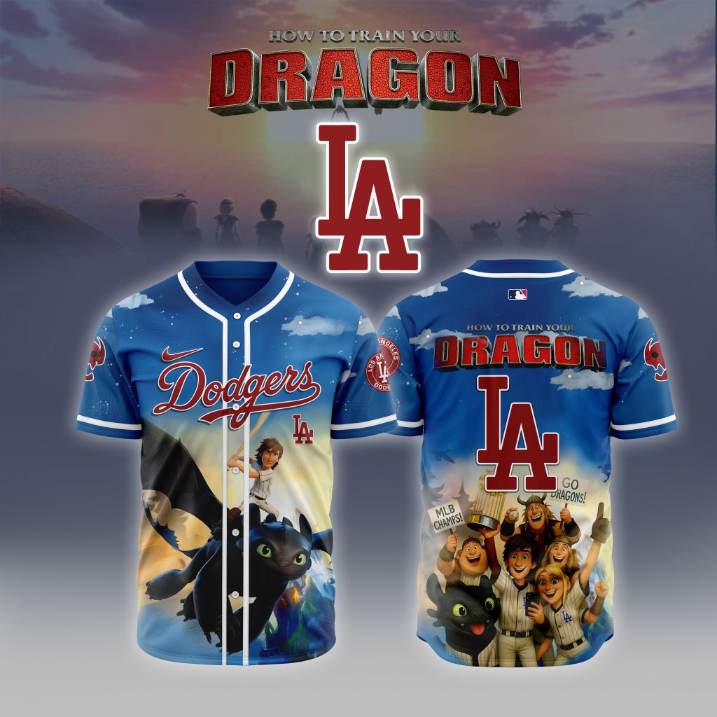 Premium Mlb Los Angeles Dodgers X How To Train Your Dragon Custom Baseball Jersey
