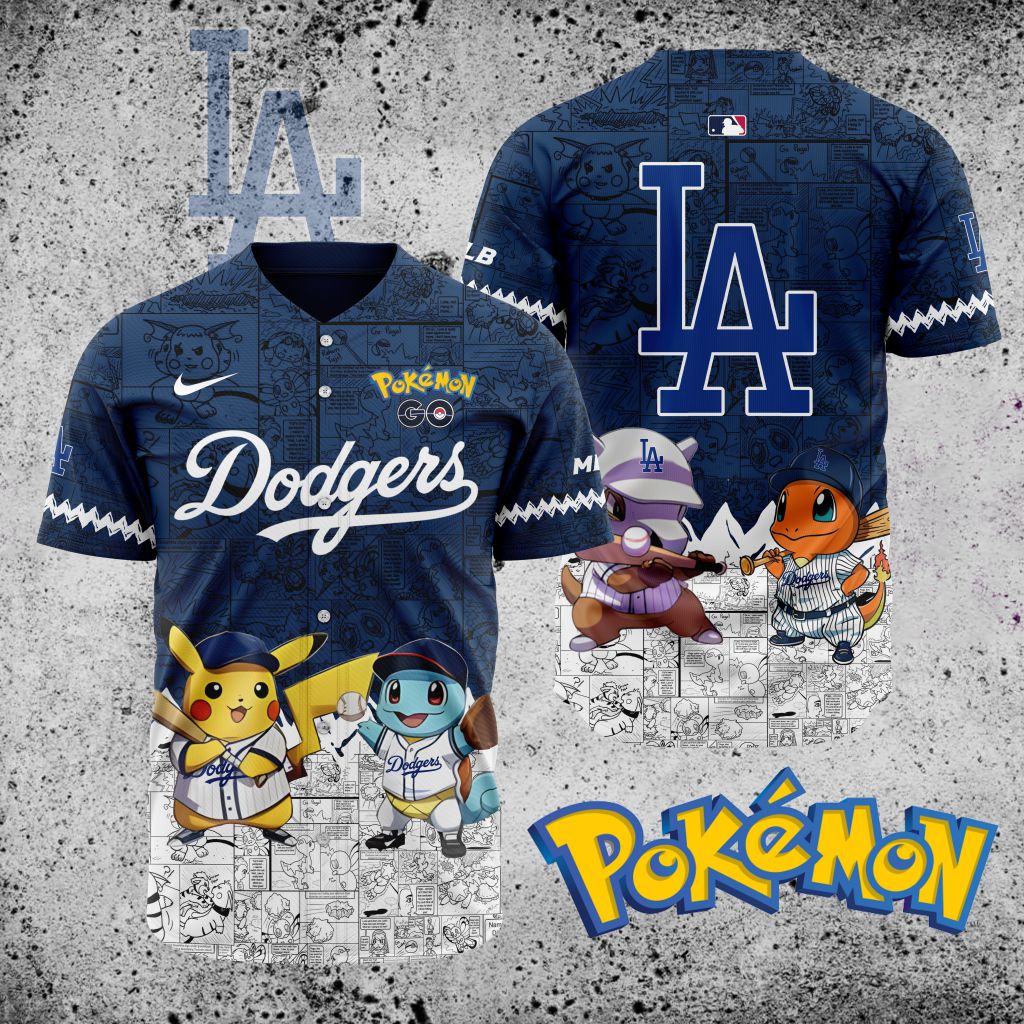 Premium Mlb Los Angeles Dodgers X Pokemon Custom Baseball Jersey