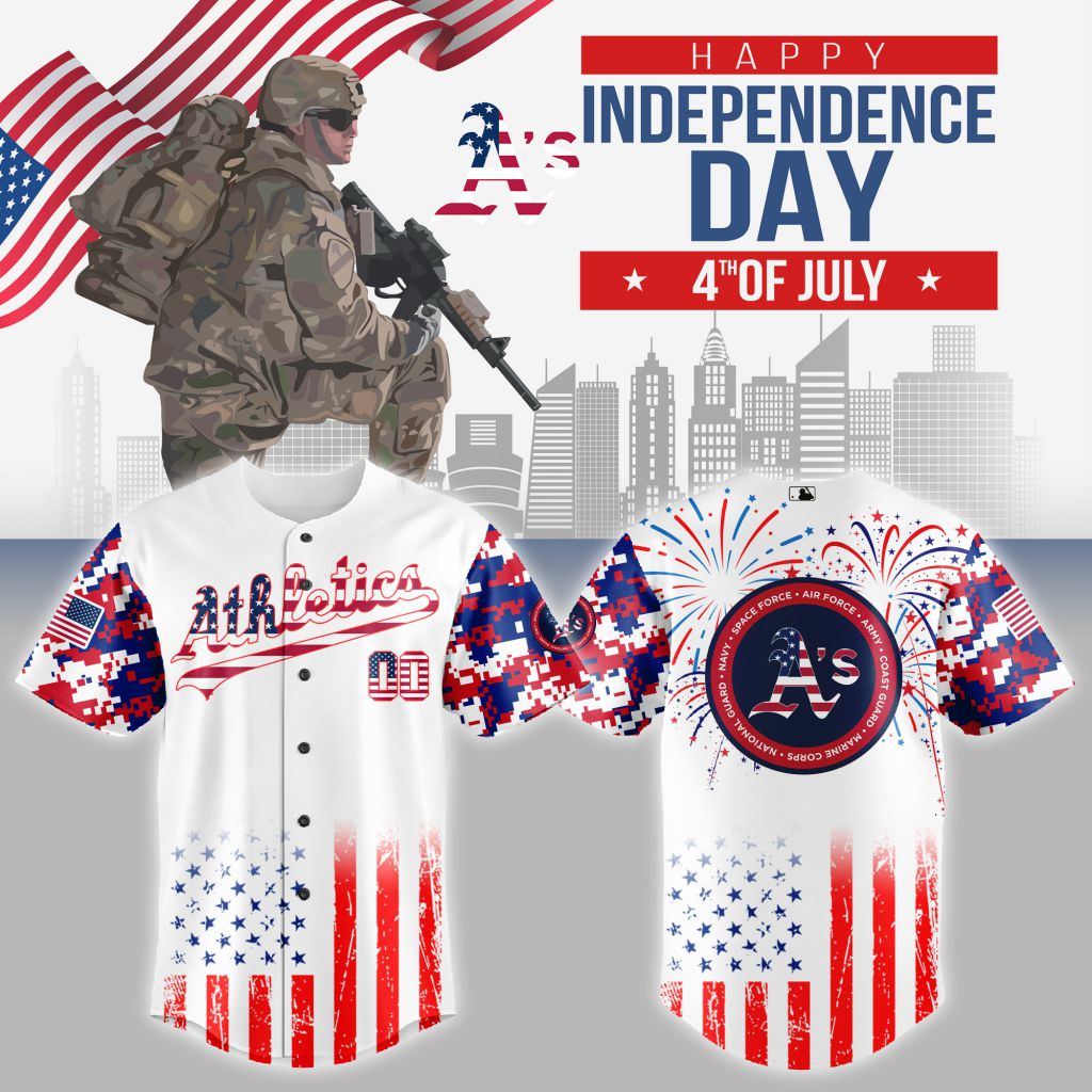 Premium Mlb Oakland Athletics Special The 4th Of July Military Custom Baseball Jersey