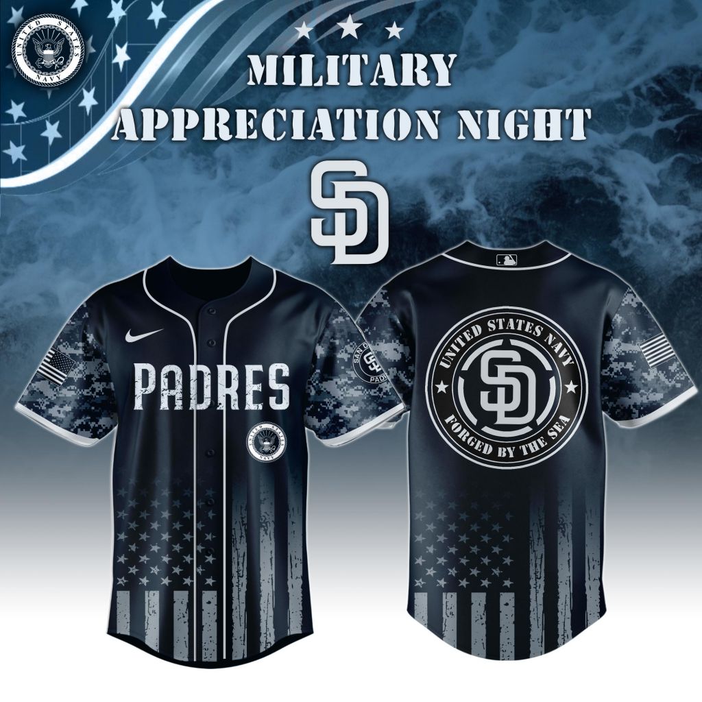Premium Mlb San Diego Padres Navy Military Appreciation Custom Baseball Jersey