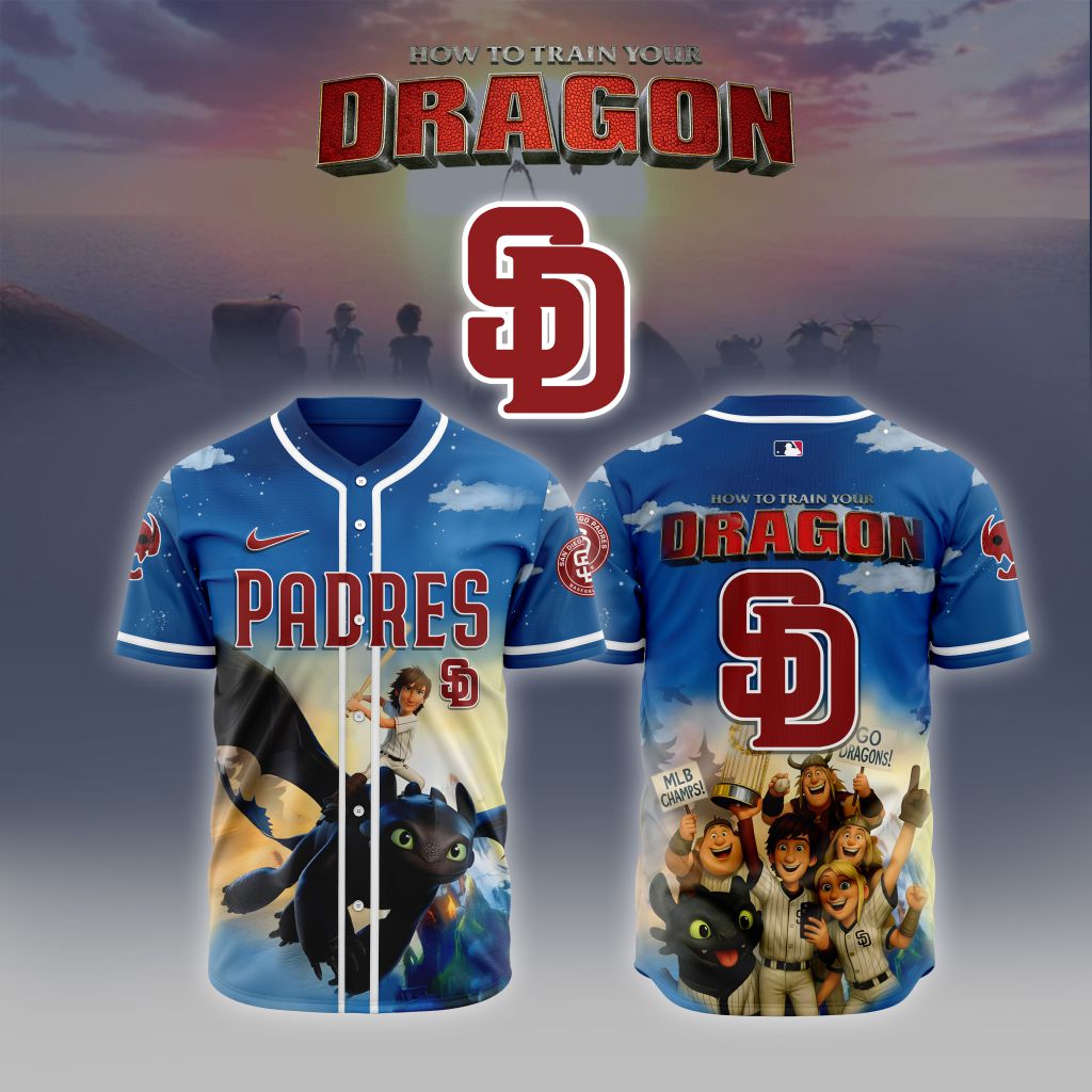 Premium Mlb San Diego Padres X How To Train Your Dragon Custom Baseball Jersey