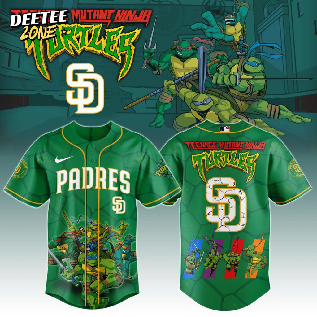 Premium Mlb San Diego Padres X Teenage Mutant Ninja Turtles Custom Baseball Jersey