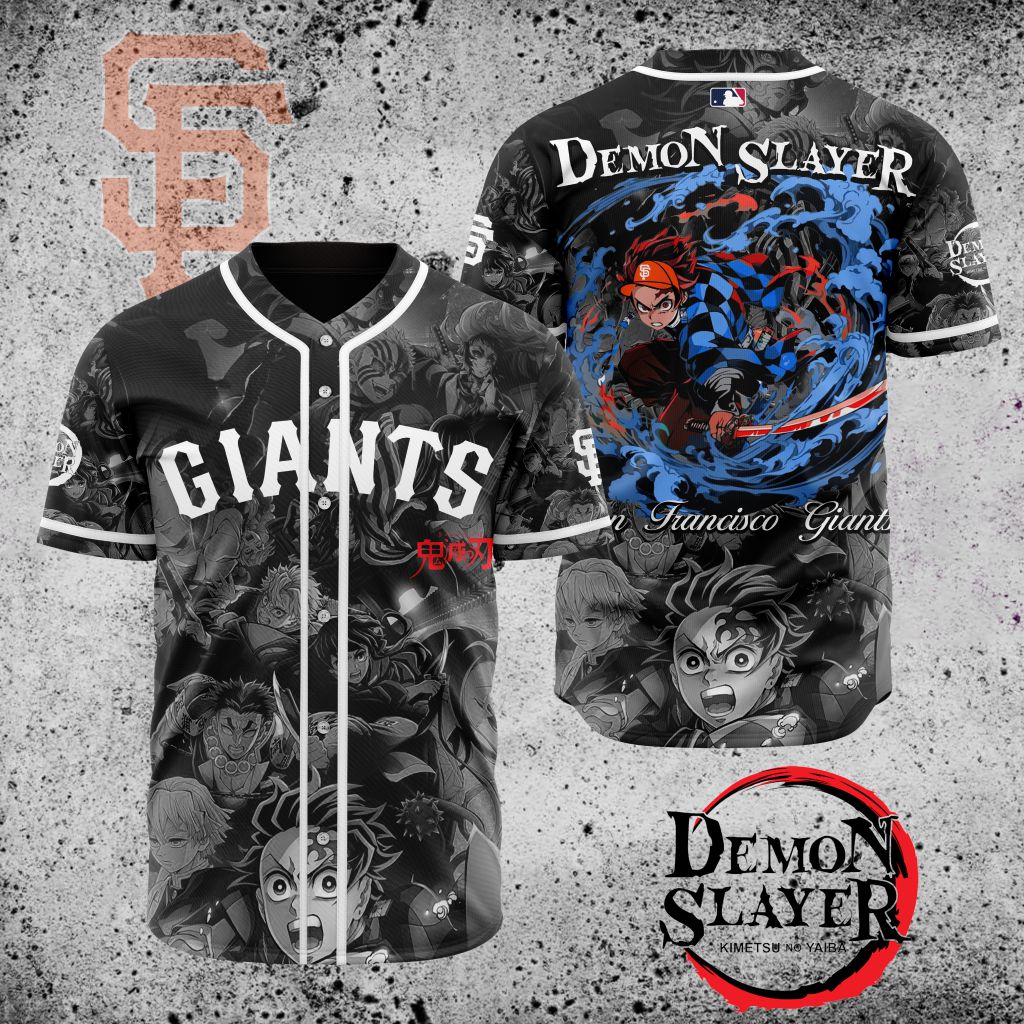 Premium Mlb San Francisco Giants X Demon Slayer Custom Baseball Jersey