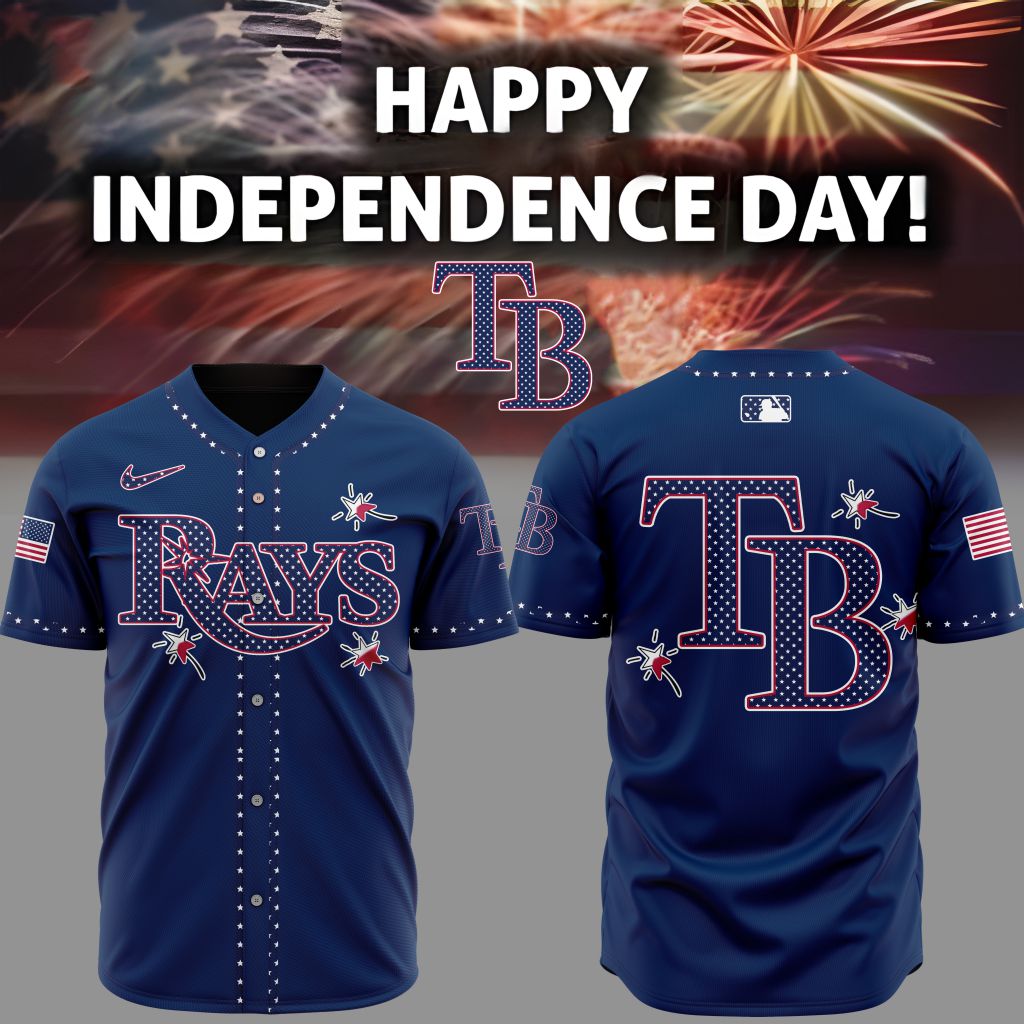 Premium Mlb Tampa Bay Rays Happy Independence Day Custom Baseball Jersey