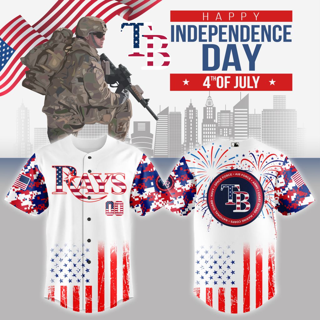 Premium Mlb Tampa Bay Rays Special The 4th Of July Military Custom Baseball Jersey