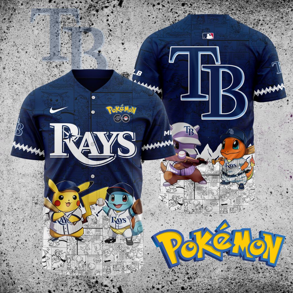 Premium Mlb Tampa Bay Rays X Pokemon Custom Baseball Jersey