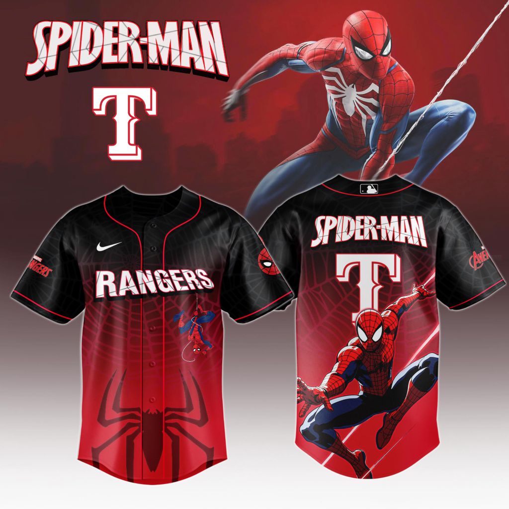 Premium Mlb Texas Rangers X Spider-man Custom Baseball Jersey