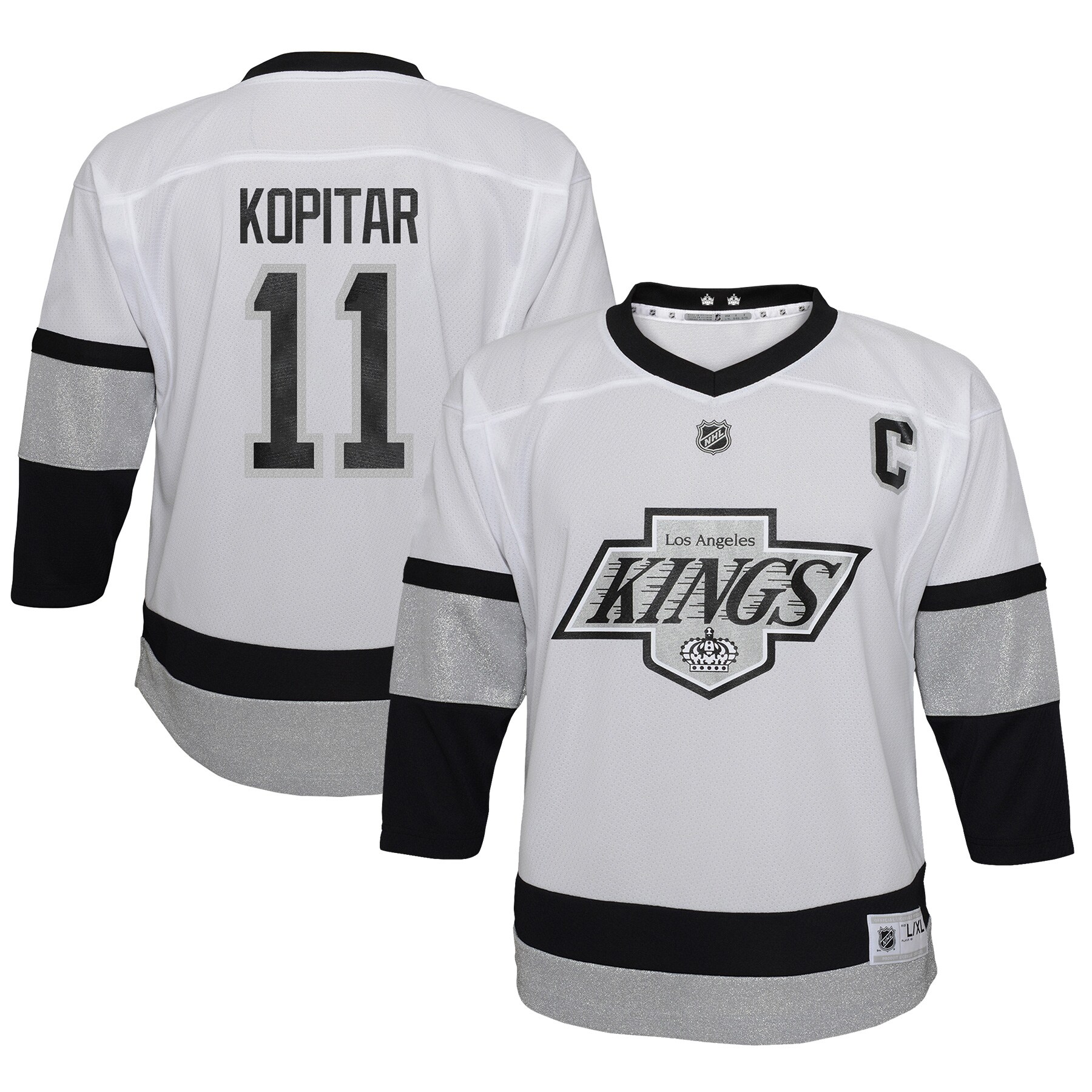 Preschool Los Angeles Kings Anze Kopitar White 2021/22 Alternate Player Jersey - JS394 