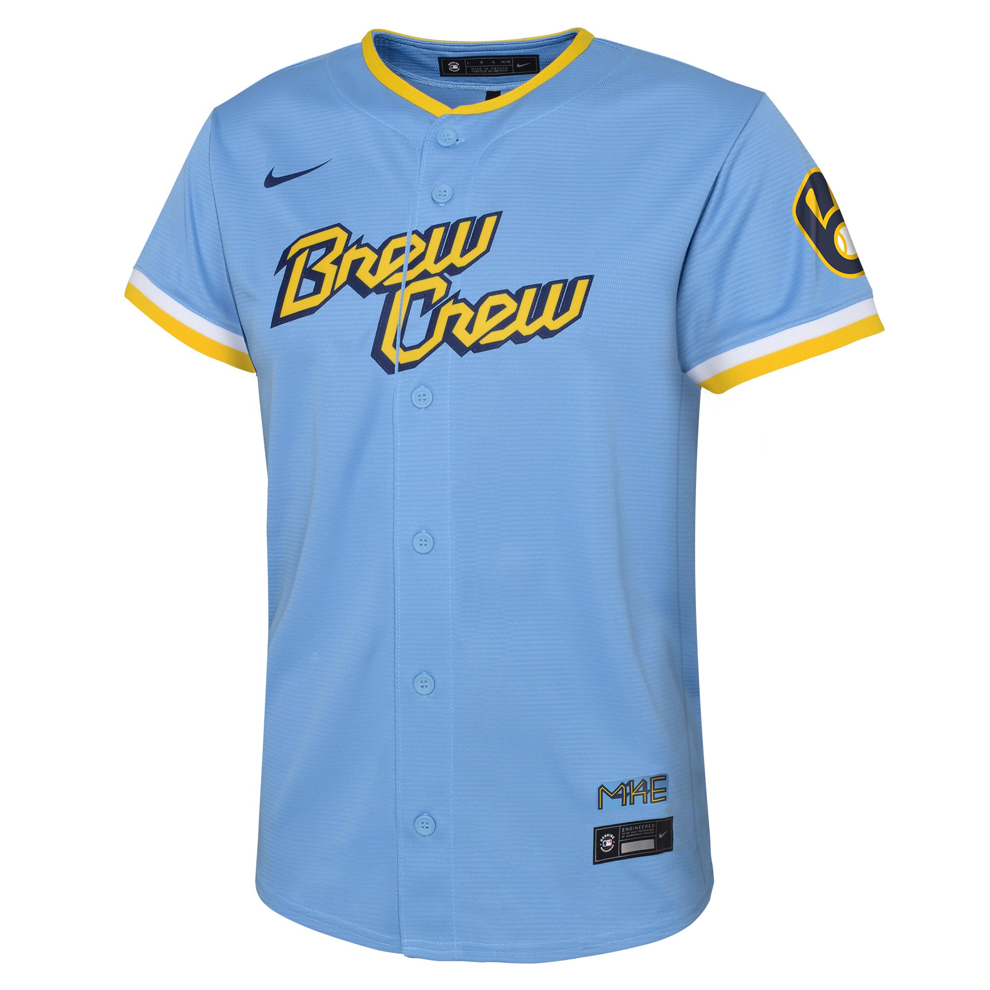 Alternative view of Preschool Milwaukee Brewers Christian Yelich Powder Blue City Connect Player Jersey 