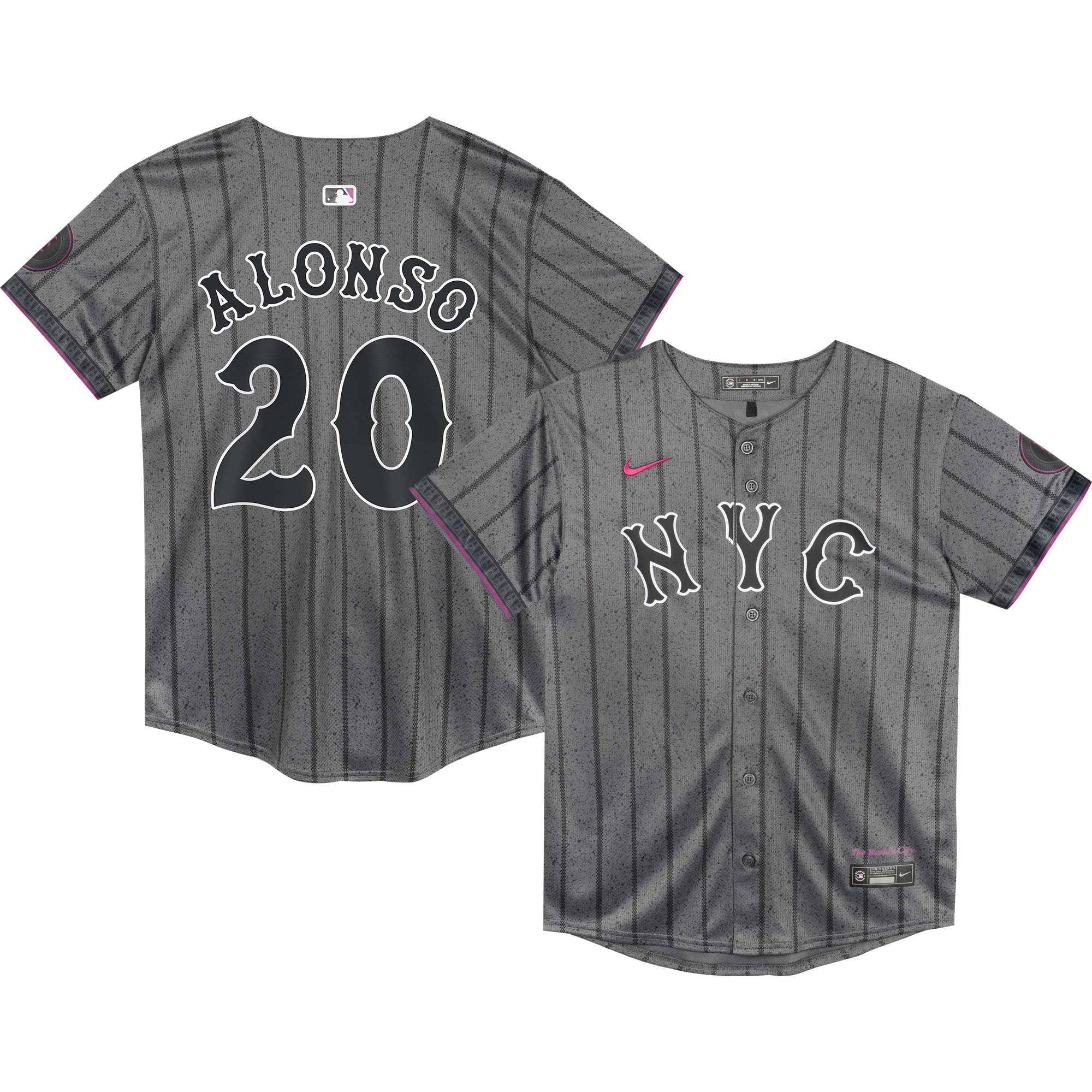 Preschool New York Mets Pete Alonso Graphite 2024 City Connect Limited Player Jersey 