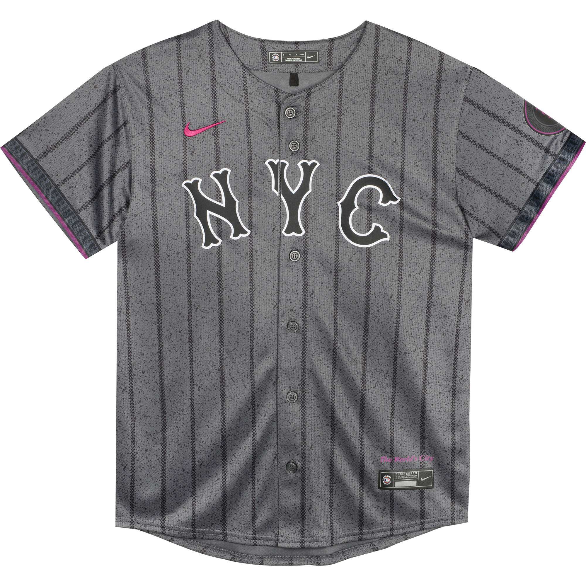 Alternative view of Preschool New York Mets Pete Alonso Graphite 2024 City Connect Limited Player Jersey 