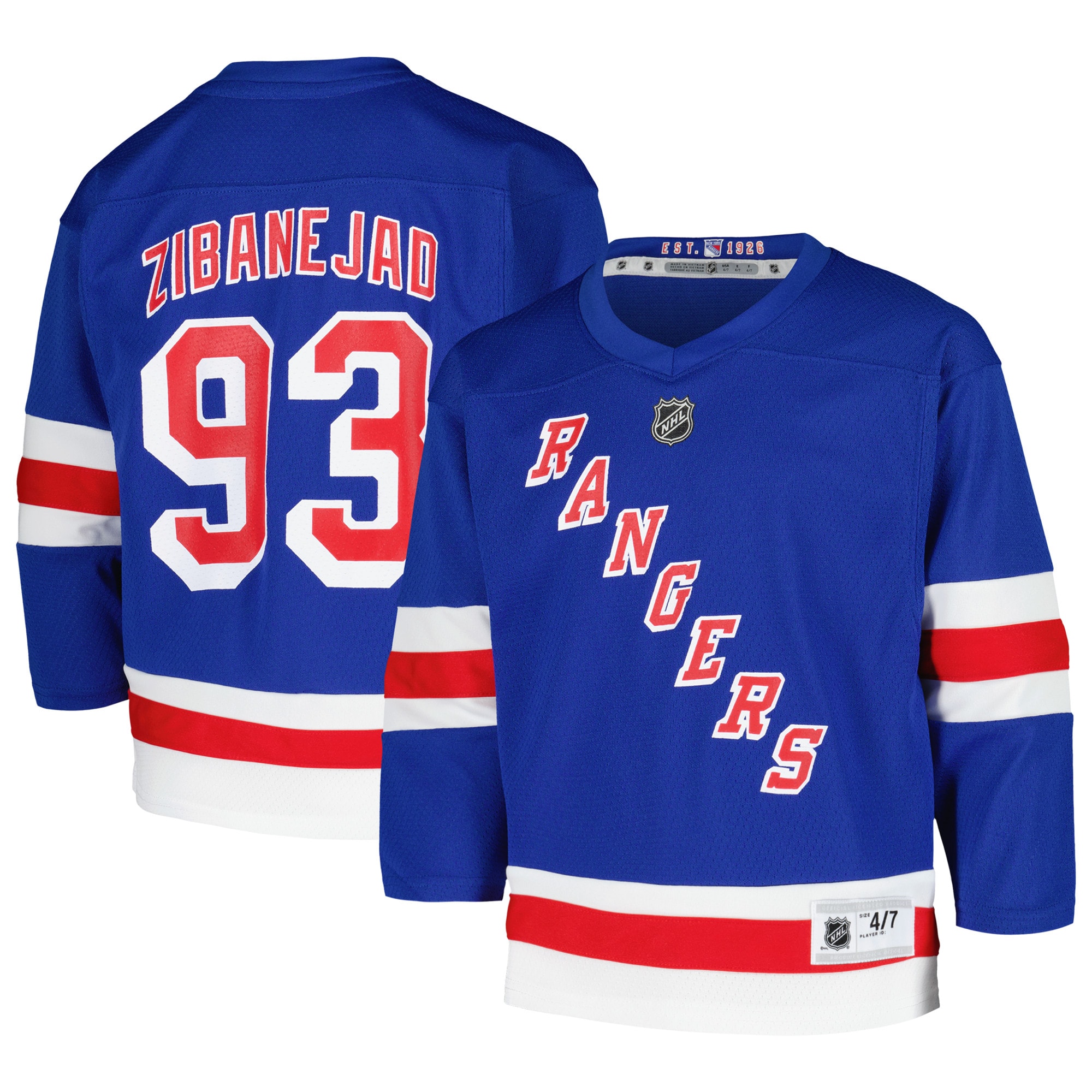 Preschool New York Rangers Mika Zibanejad Blue Home Player Jersey - JS352 