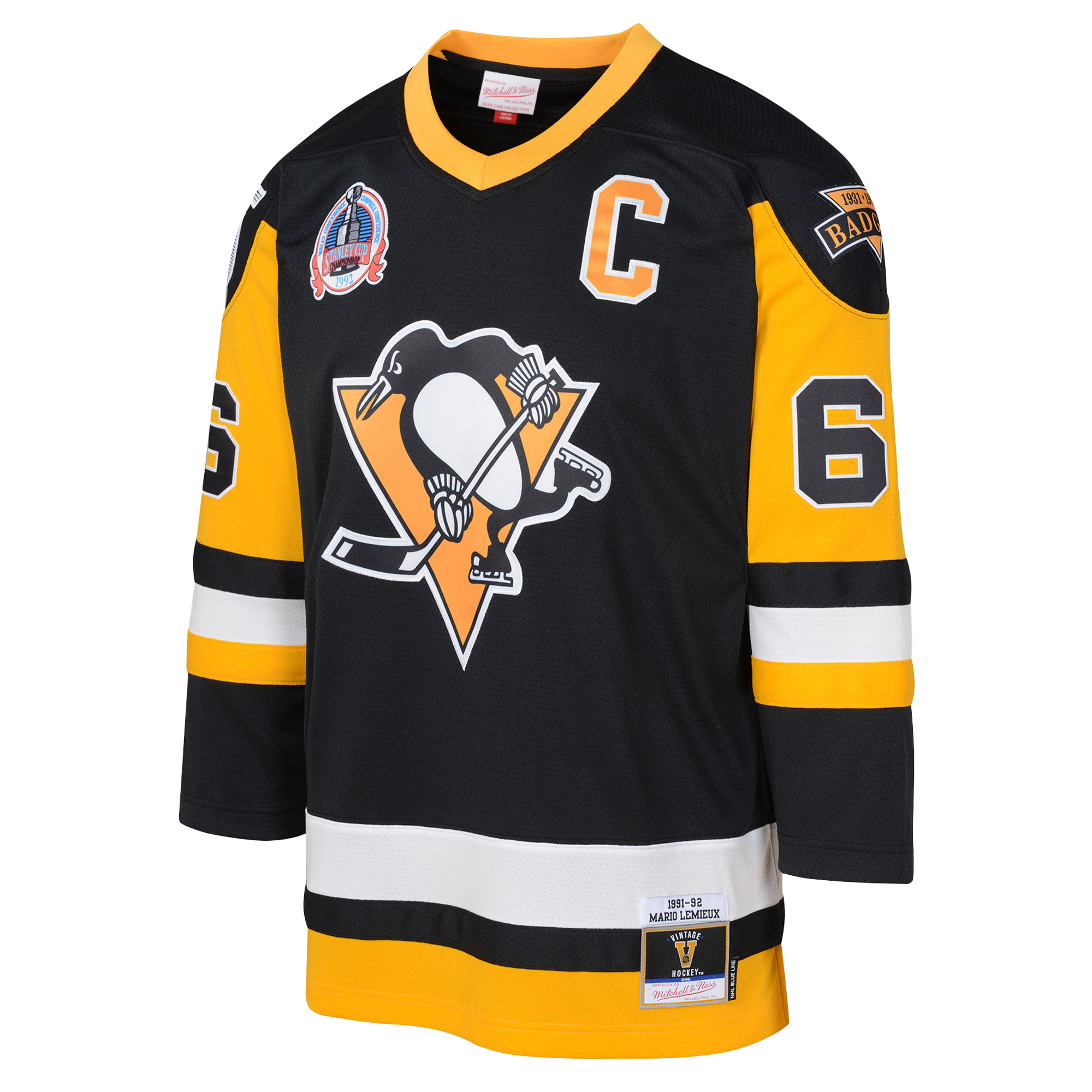 Alternative view of Preschool Pittsburgh Penguins Mario Lemieux Mitchell & Ness Black 1991/92 Blue Line 2.0 Player Jersey - JS289 