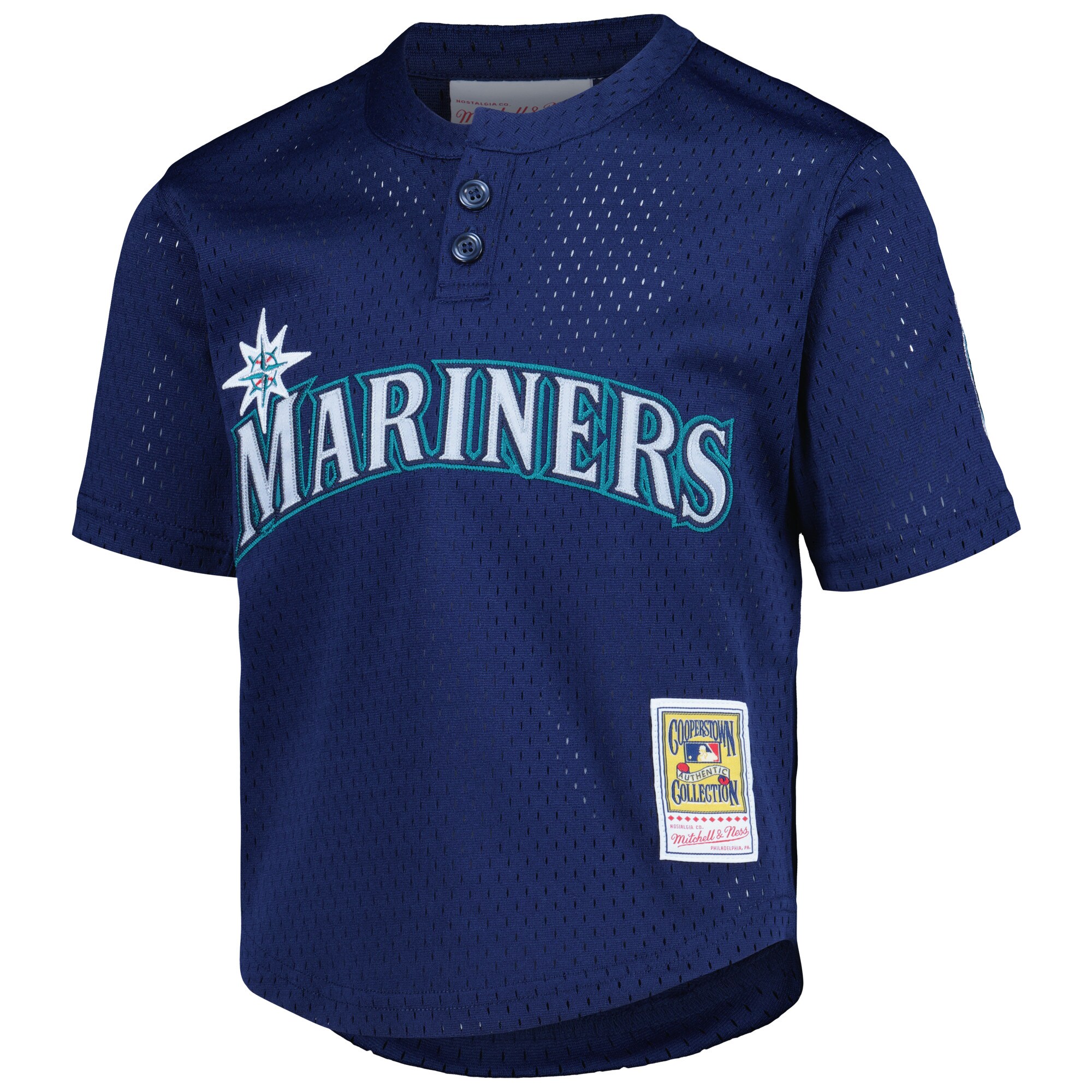 Alternative view of Preschool Seattle Mariners Ken Griffey Jr. Mitchell & Ness Navy Cooperstown Collection Mesh Batting Practice Jersey 