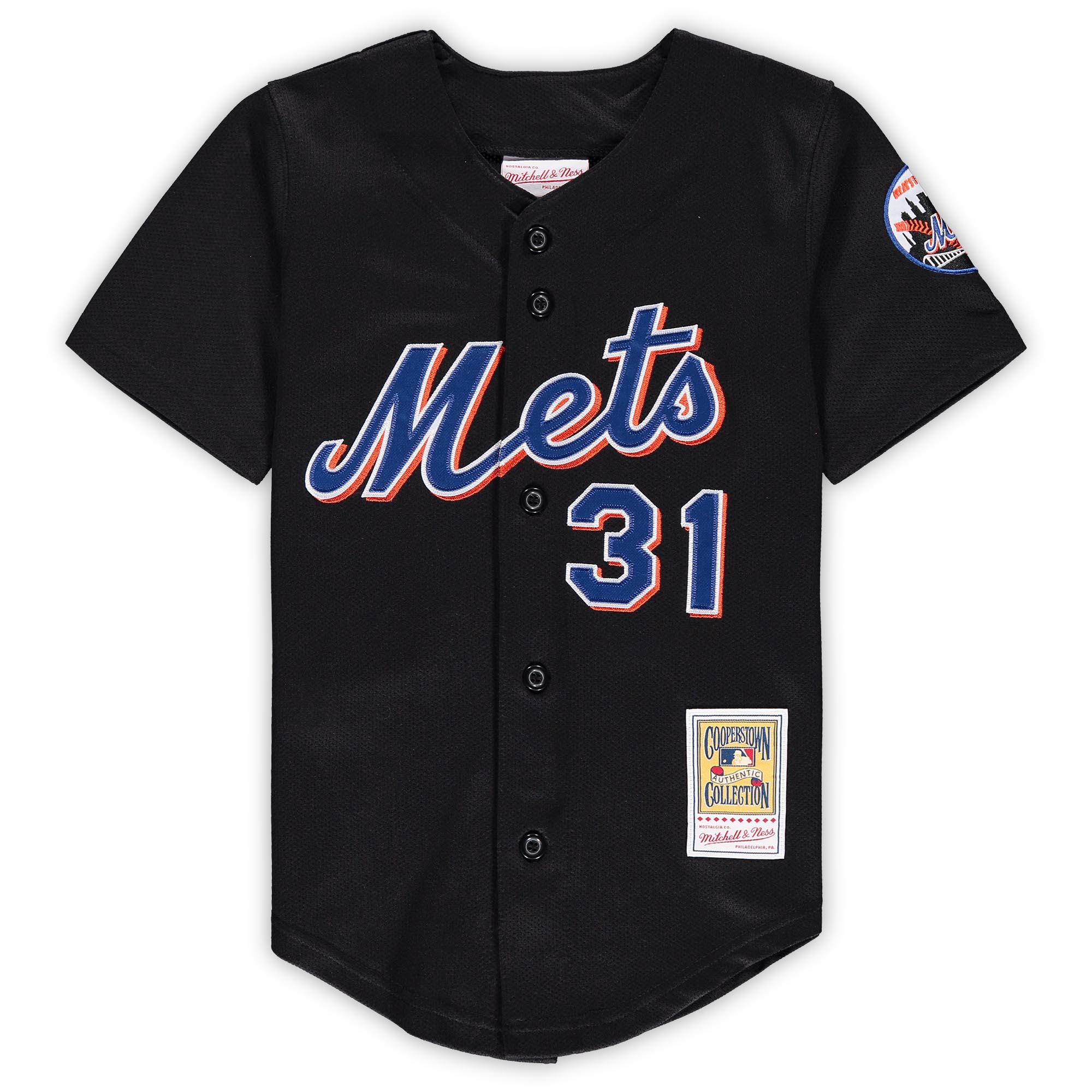 Alternative view of Preschool & Toddler New York Mets Mike Piazza Mitchell & Ness Black Cooperstown Collection Mesh Jersey 