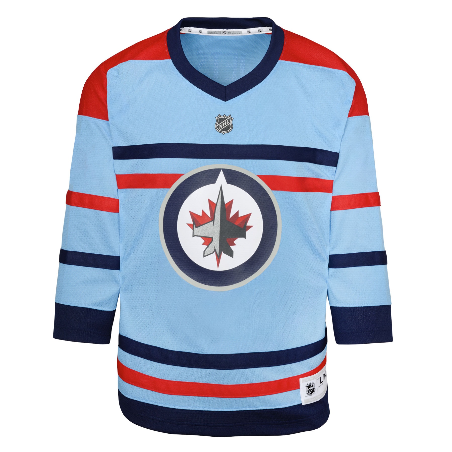 Alternative view of Preschool Winnipeg Jets Light Blue Anniversary Jersey - JS371 