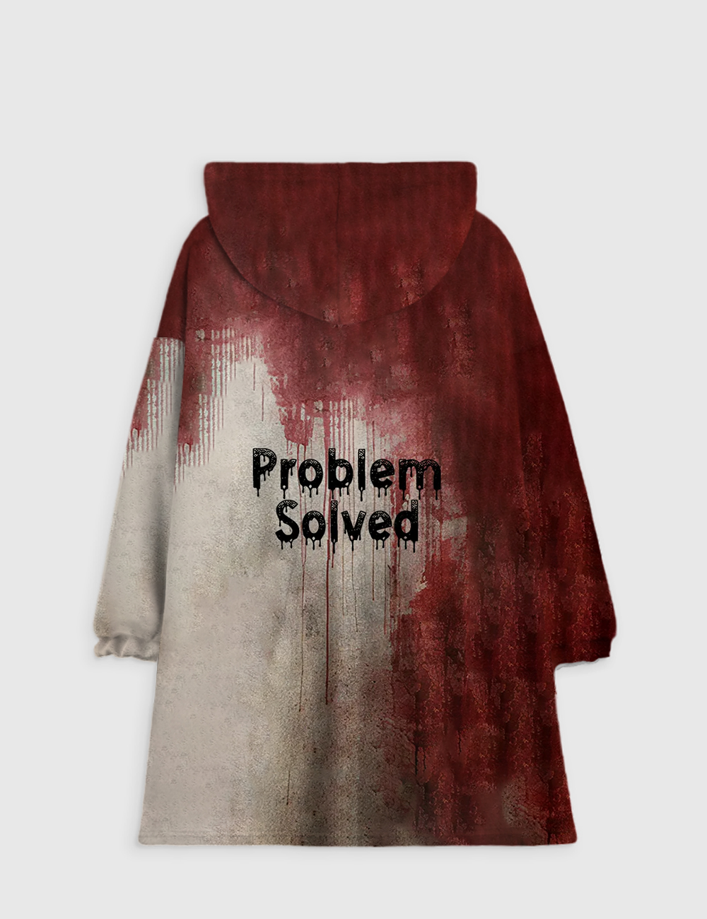 Alternative view of Problem Solved Bloody Horror Halloween Flannel Blanket Hoodie