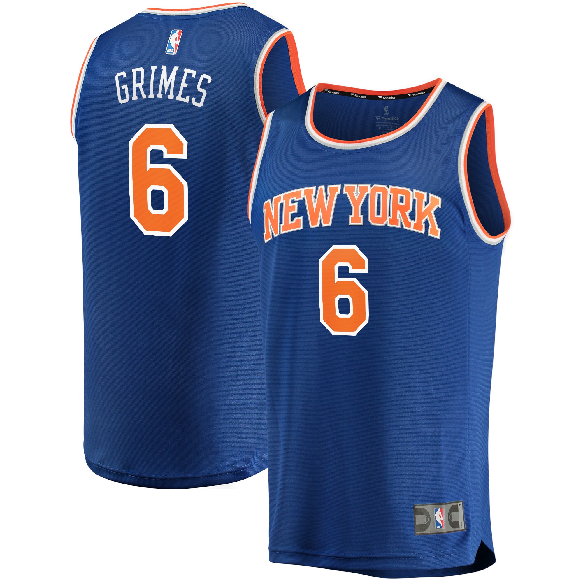 Alternative view of Quentin Grimes New York Knicks Fanatics Branded 2021/22 Fast Break Replica Jersey - Icon Edition - Blue