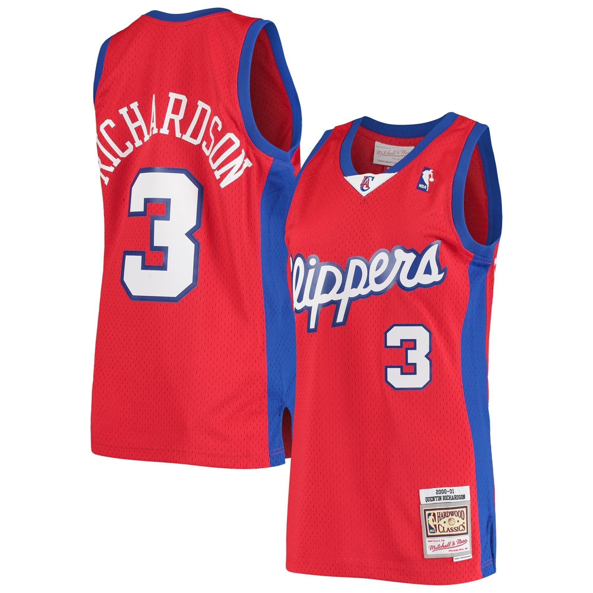 Quentin Richardson La Clippers Mitchell & Ness 2000/01 Hardwood Classics Swingman Jersey - Statement Edition – Red - JS259 