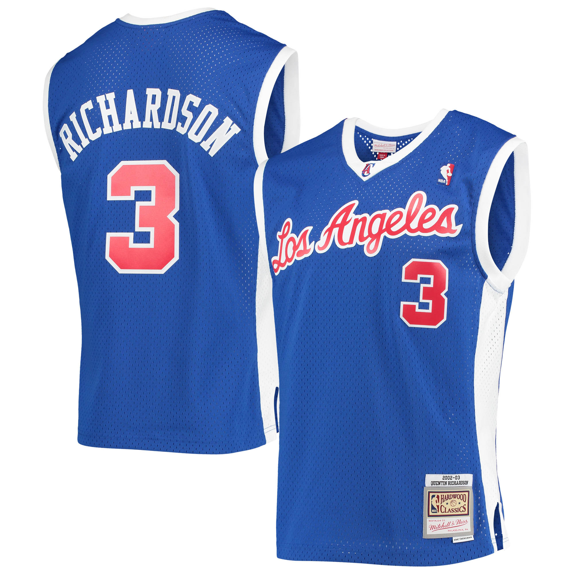 Quentin Richardson La Clippers Mitchell & Ness 2001/02 Hardwood Classics Swingman Jersey - Royal
