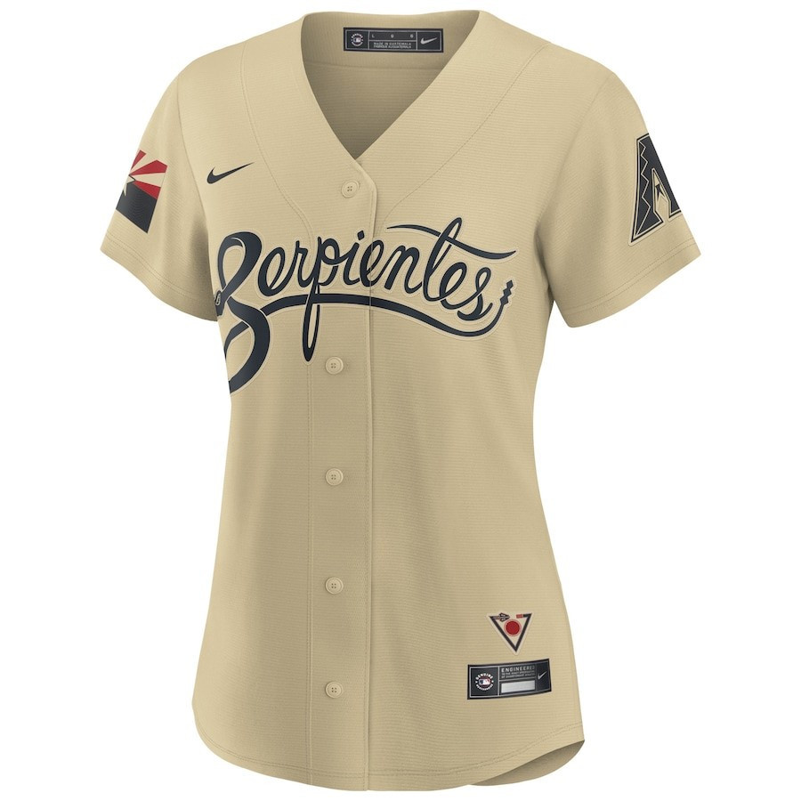 Alternative view of Randy Johnson 51 Arizona Diamondbacks Women's City Connect Player Jersey - Sand
