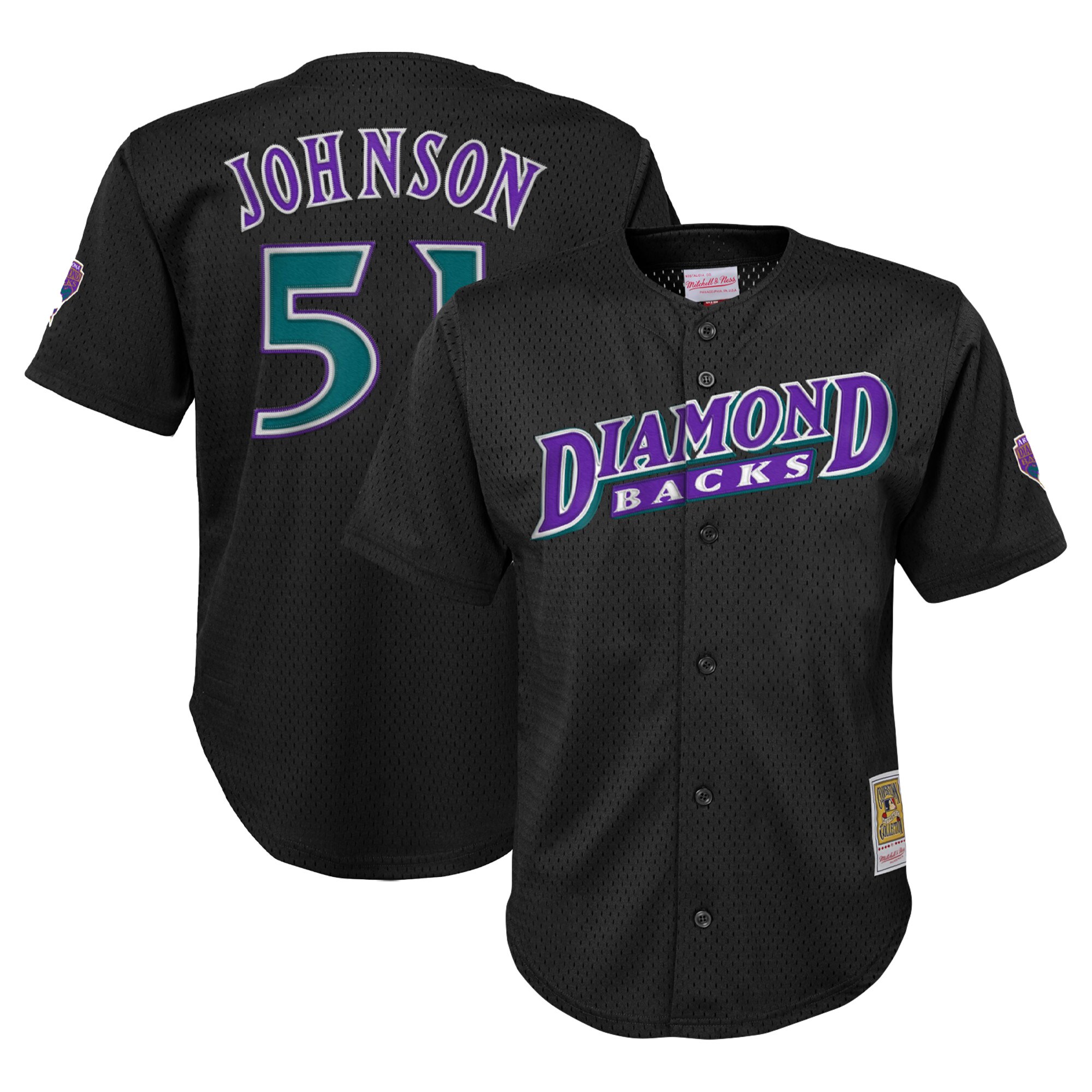 Randy Johnson Arizona Diamondbacks Mitchell & Ness Youth Cooperstown CollectionÃƒâ€šÃ‚Â mesh Batting Practice Jersey - Black