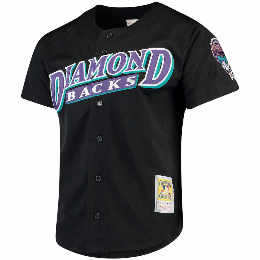 Alternative view of Randy Johnson Arizona Diamondbacks Mitchell And Ness Big And Tall Cooperstown Collection Mesh Button-up Jersey- Black