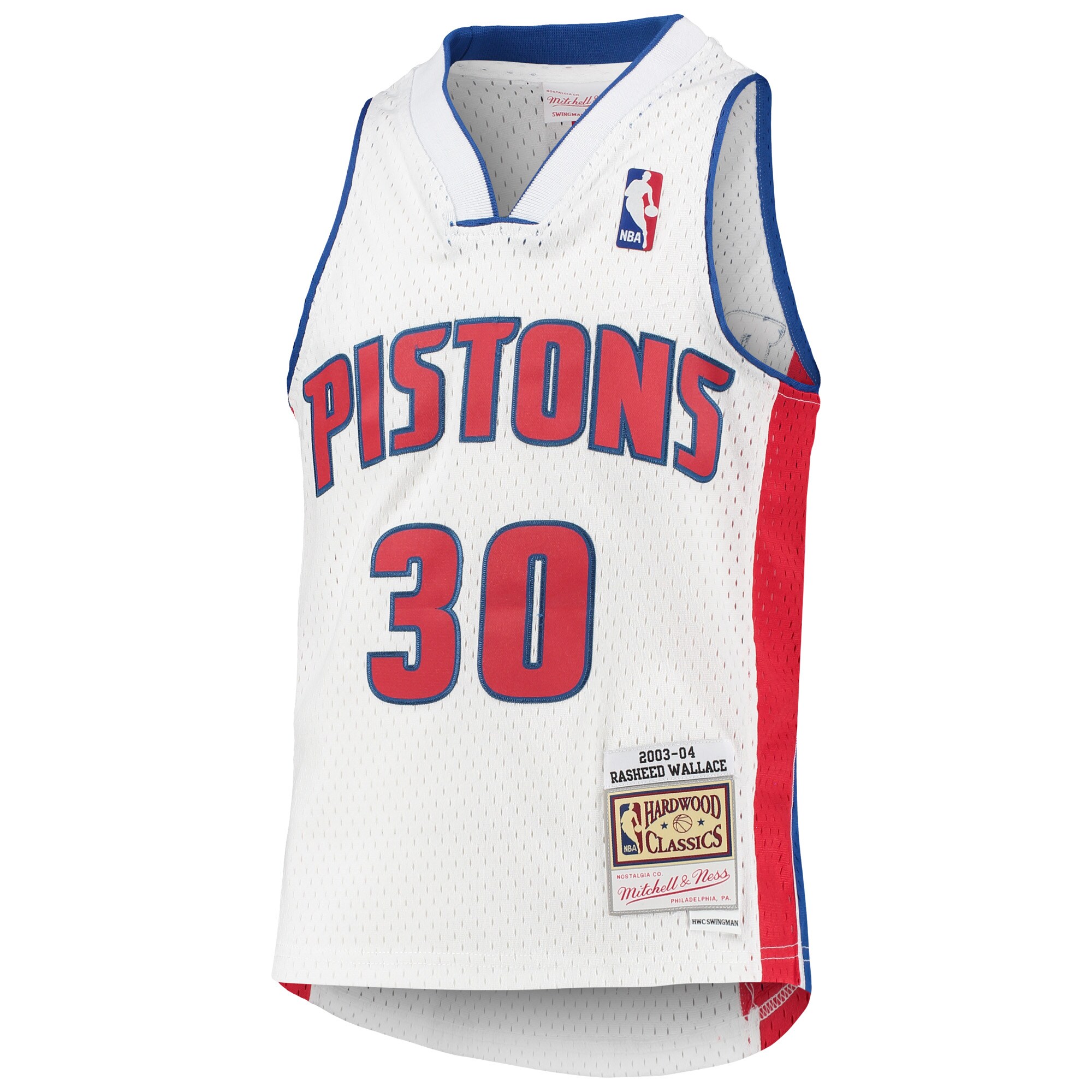 Alternative view of Rasheed Wallace Detroit Pistons Mitchell & Ness Youth 2003/04 Hardwood Classics Swingman Jersey - White