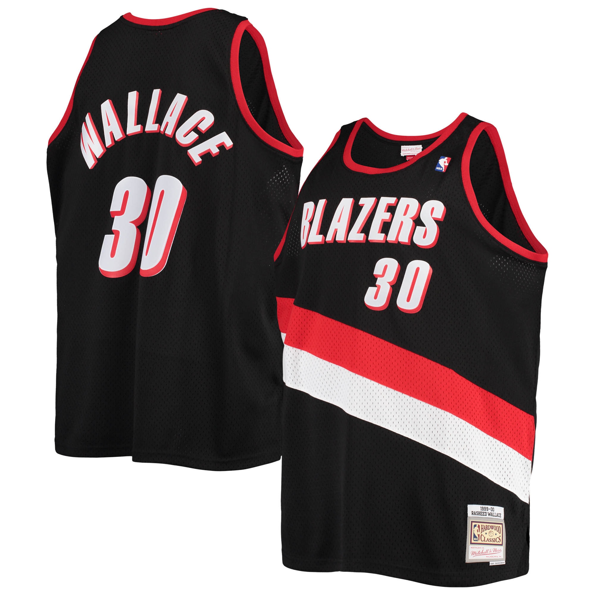 Rasheed Wallace Portland Trail Blazers Mitchell & Ness Big & Tall Hardwood Classics Swingman Jersey - Black