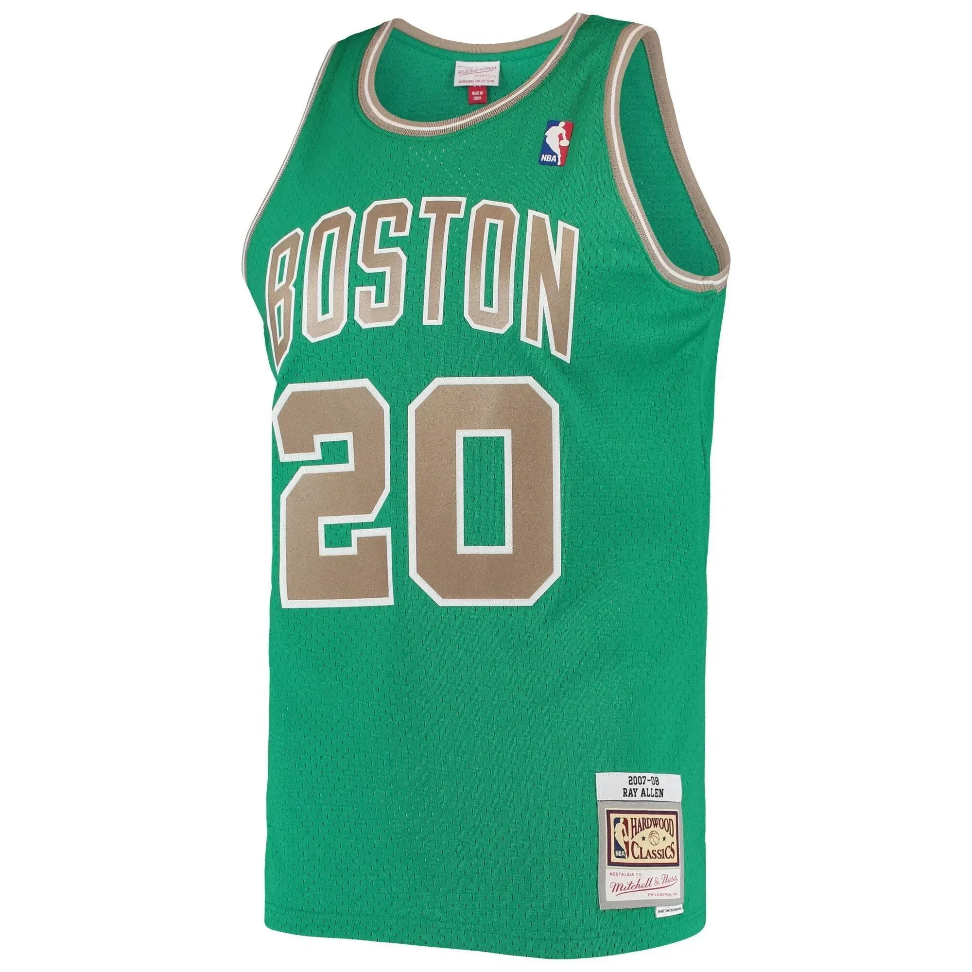 Alternative view of Ray Allen Boston Celtics Mitchell & Ness Hardwood Classics Swingman Jersey - Kelly Green - JS667