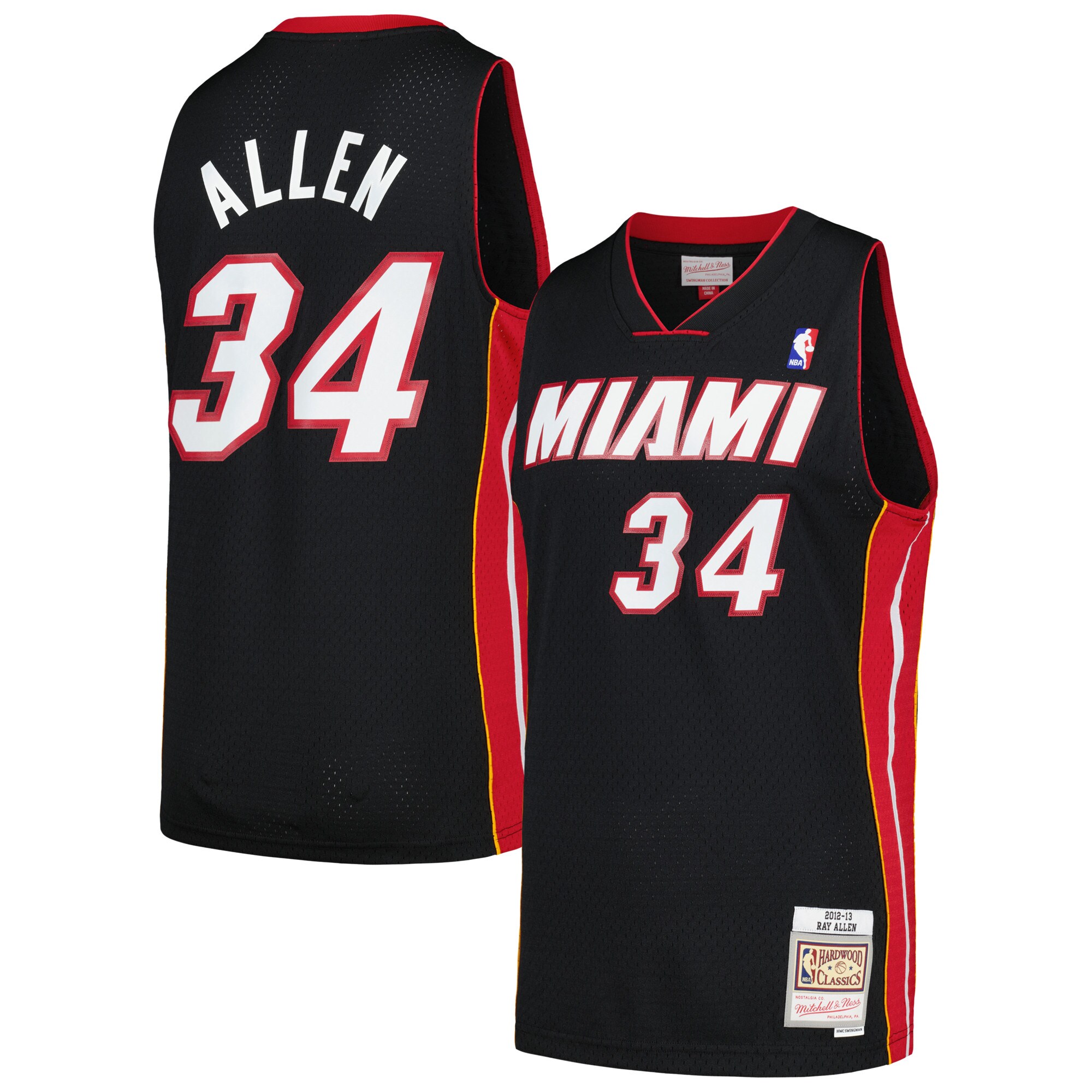 Ray Allen Miami Heat Mitchell & Ness 2012/13 Hardwood Classics Swingman Jersey - Black