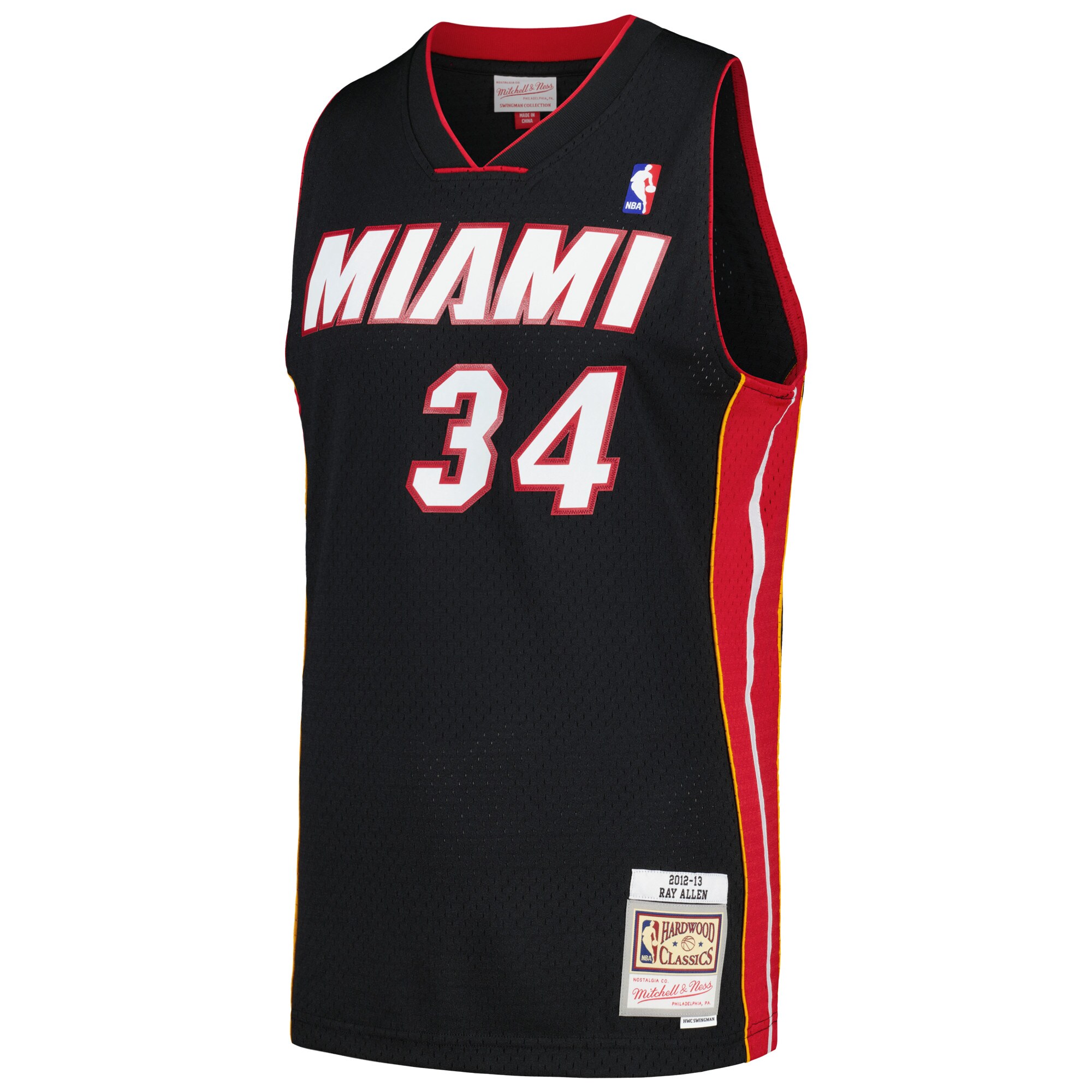 Alternative view of Ray Allen Miami Heat Mitchell & Ness 2012/13 Hardwood Classics Swingman Jersey - Black