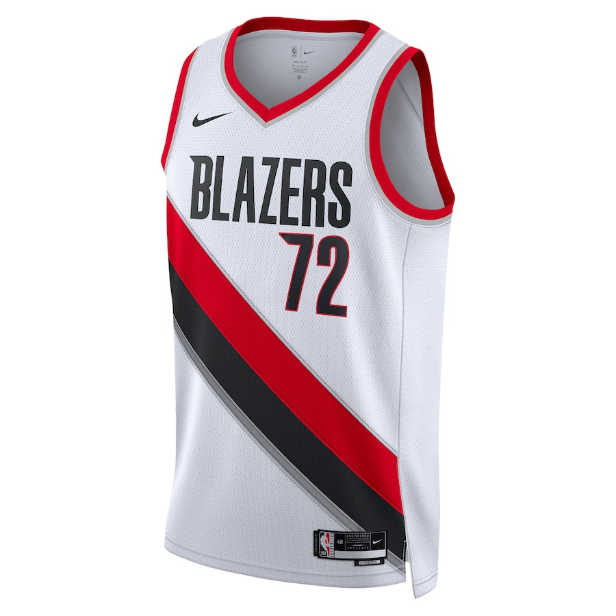 Alternative view of Rayan Rupert 72 Portland Trail Blazers Unisex Swingman Jersey - Association Edition - White - JS477 