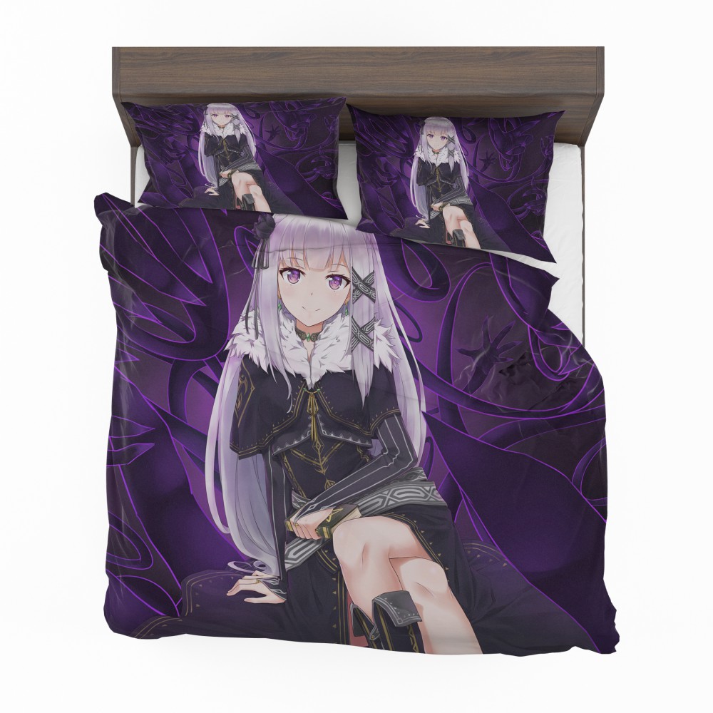 Alternative view of Re Zero Emilia Anime Bedding Set - Custom Bedding Set