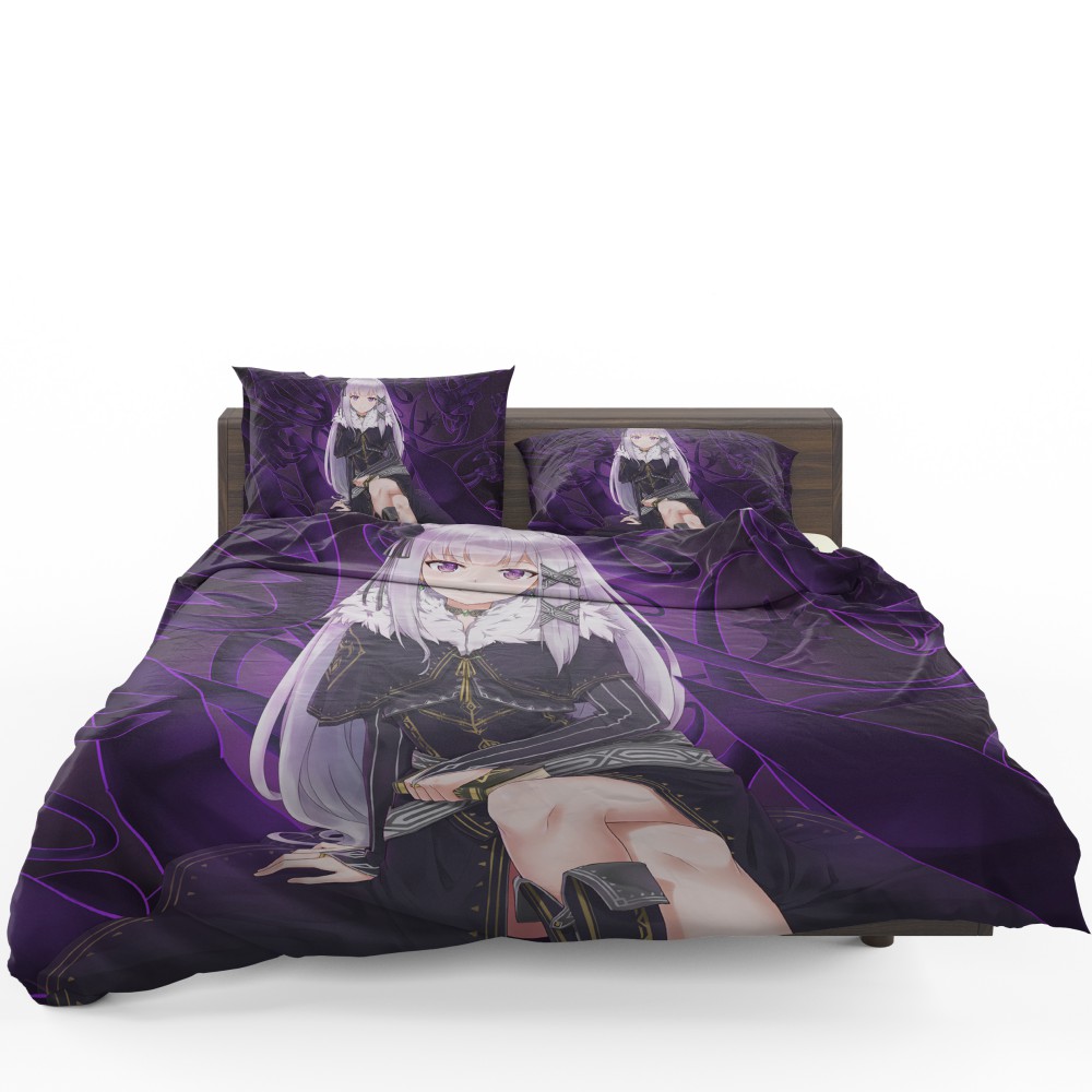 Re Zero Emilia Anime Bedding Set - Custom Bedding Set