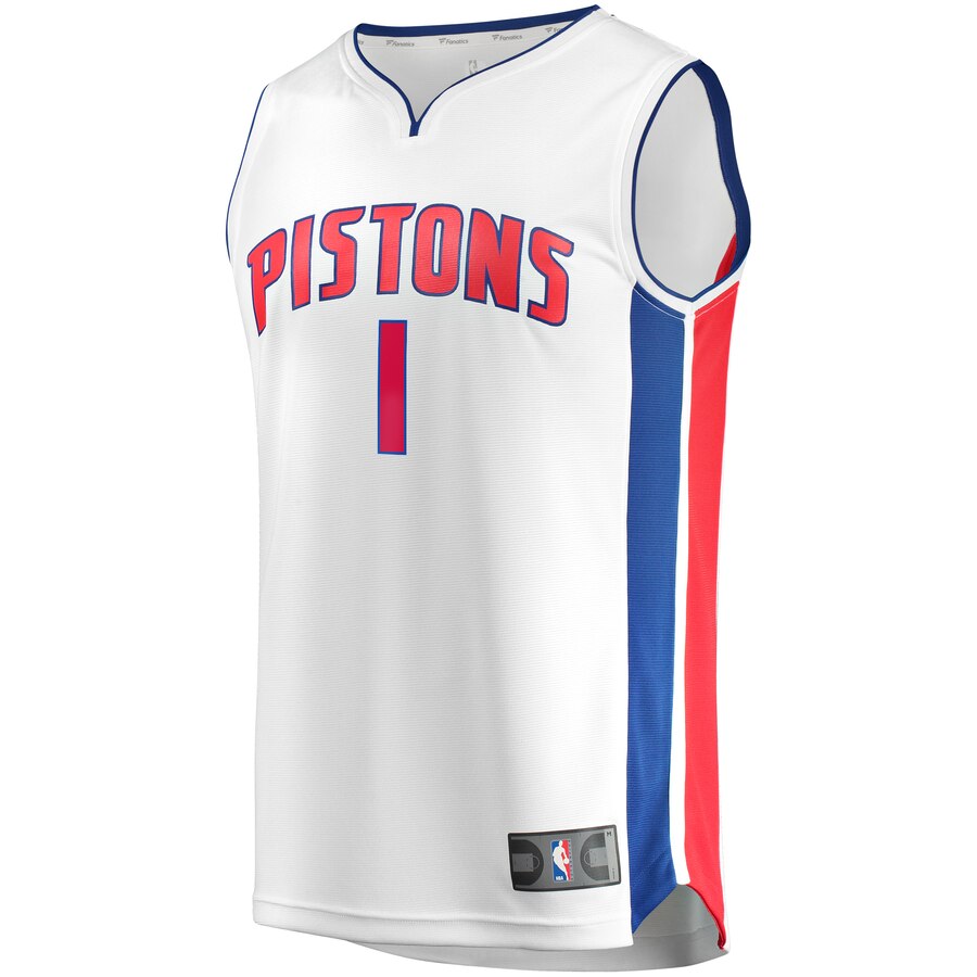 Alternative view of Reggie Jackson Detroit Pistons Fanatics Branded Fast Break Replica Jersey - Association Edition - White