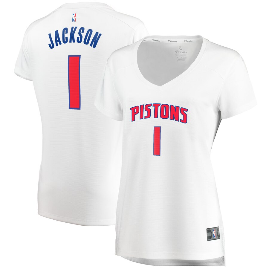 Reggie Jackson Detroit Pistons Fanatics Branded Women's Fast Break Replica Player Jersey - Association Edition - White