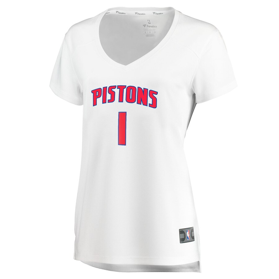 Alternative view of Reggie Jackson Detroit Pistons Fanatics Branded Women's Fast Break Replica Player Jersey - Association Edition - White