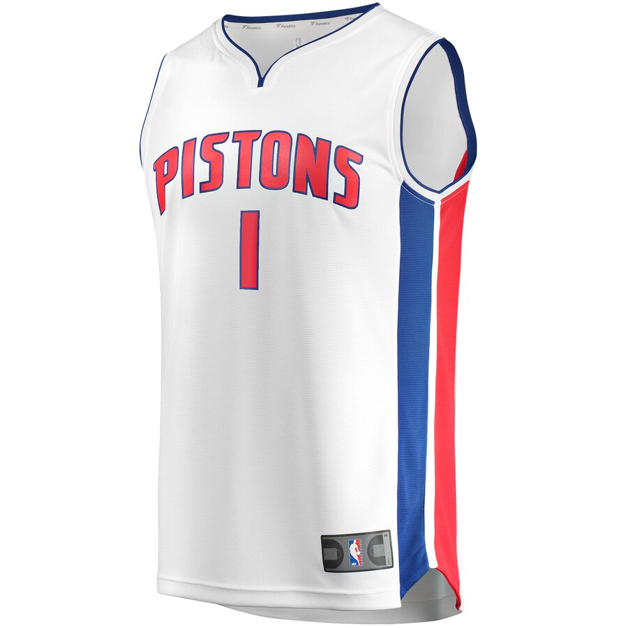 Alternative view of Reggie Jackson Detroit Pistons Fanatics Branded Youth Fast Break Replica Player Jersey - Association Edition - White