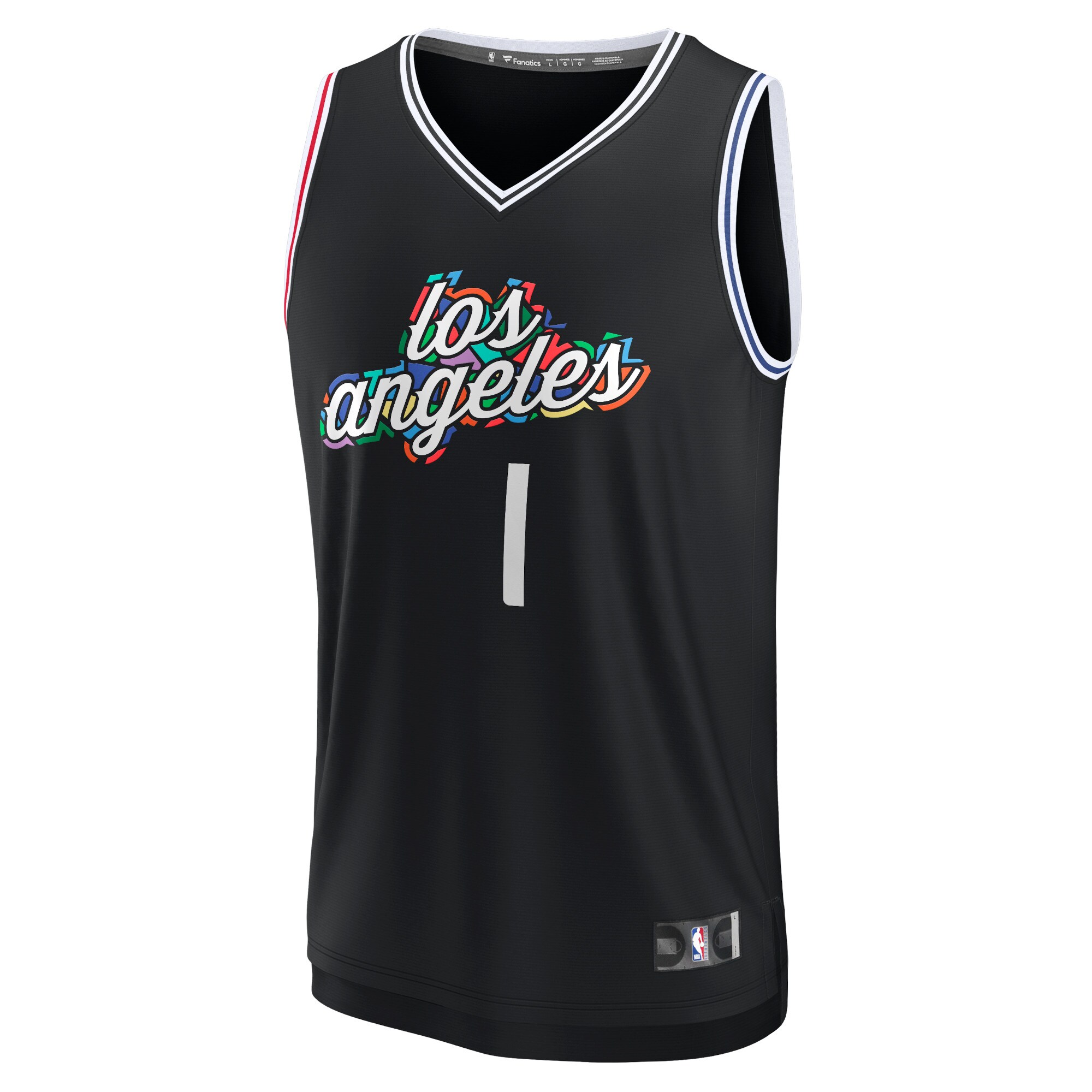 Alternative view of Reggie Jackson La Clippers Fanatics Branded 2022/23 Fastbreak Jersey - City Edition - Black