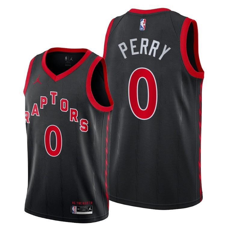 Reggie Perry Toronto Raptors Black Statement Edition Jersey 0 - Men Jersey - JS263 
