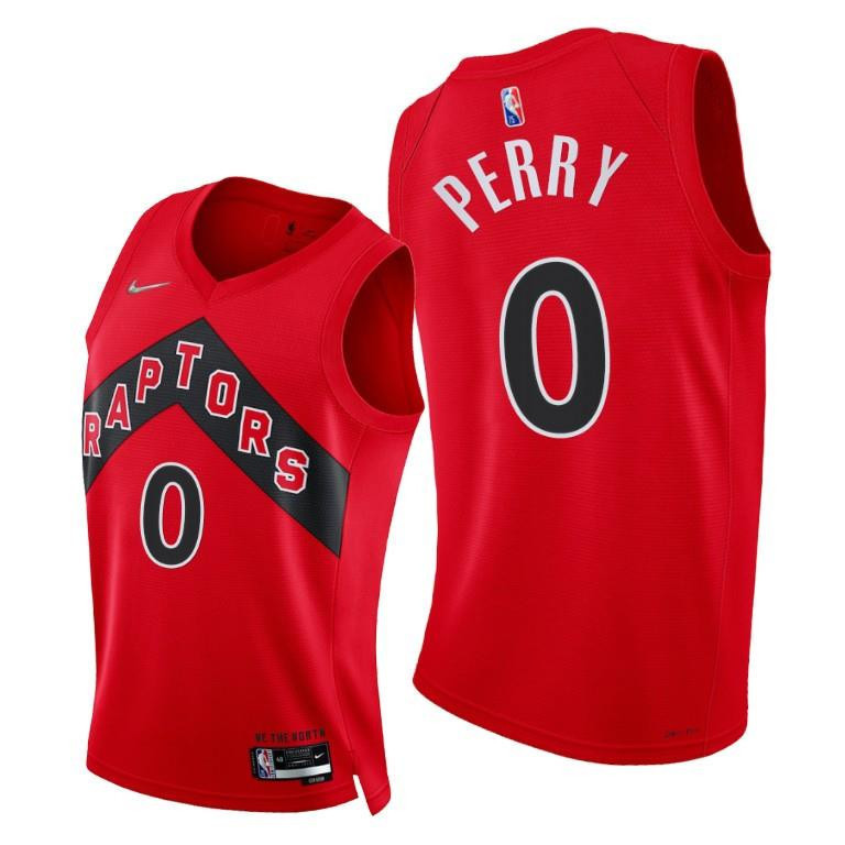 Reggie Perry Toronto Raptors Red 75th Diamond Anniversary Jersey 0 - Men Jersey - JS930 