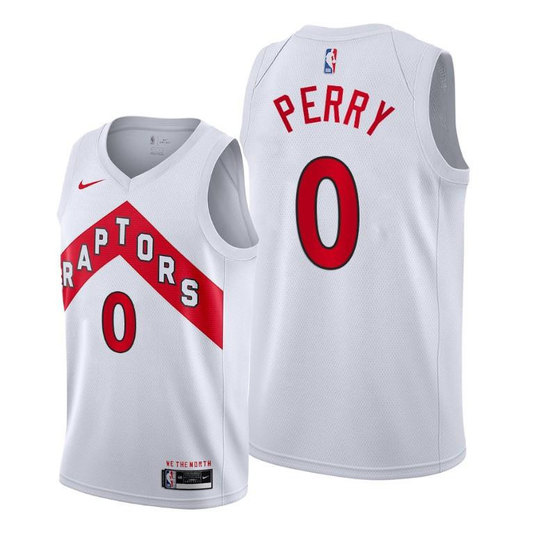 Reggie Perry Toronto Raptors White Association Edition Jersey 0 - Men Jersey - JS363 
