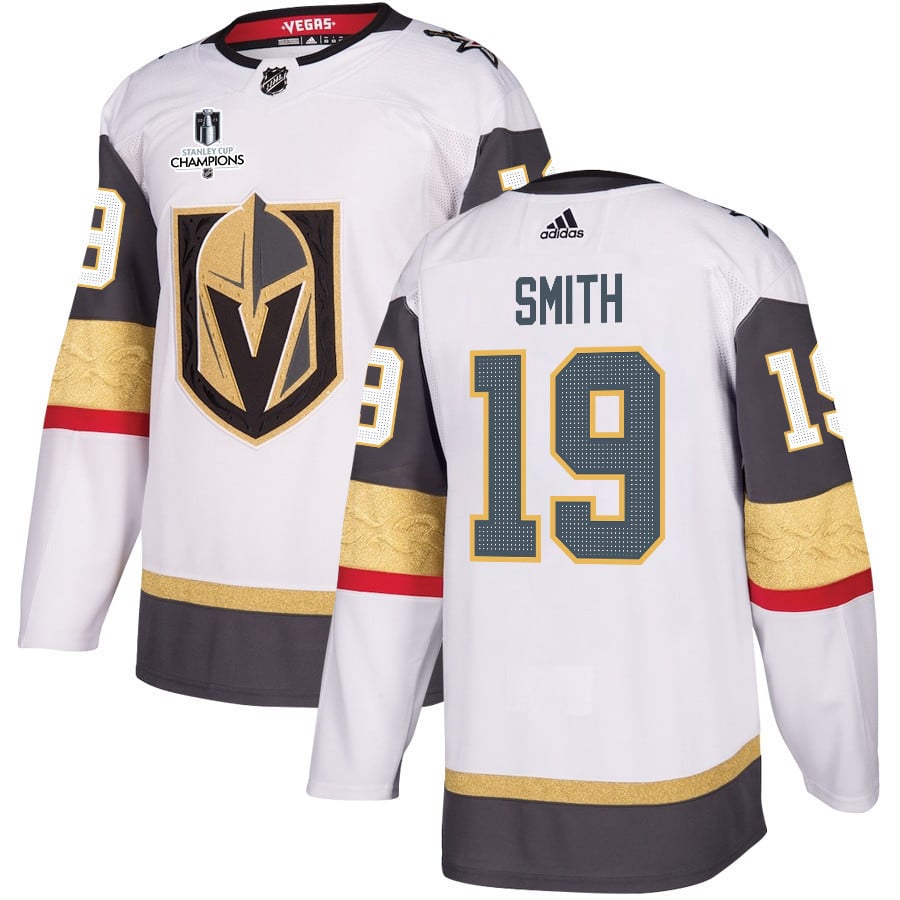 Reilly Smith 19 Vegas Golden Knights Stanley Cup 2023 Champions Patch Away Breakaway Men Jersey - White - JS277 